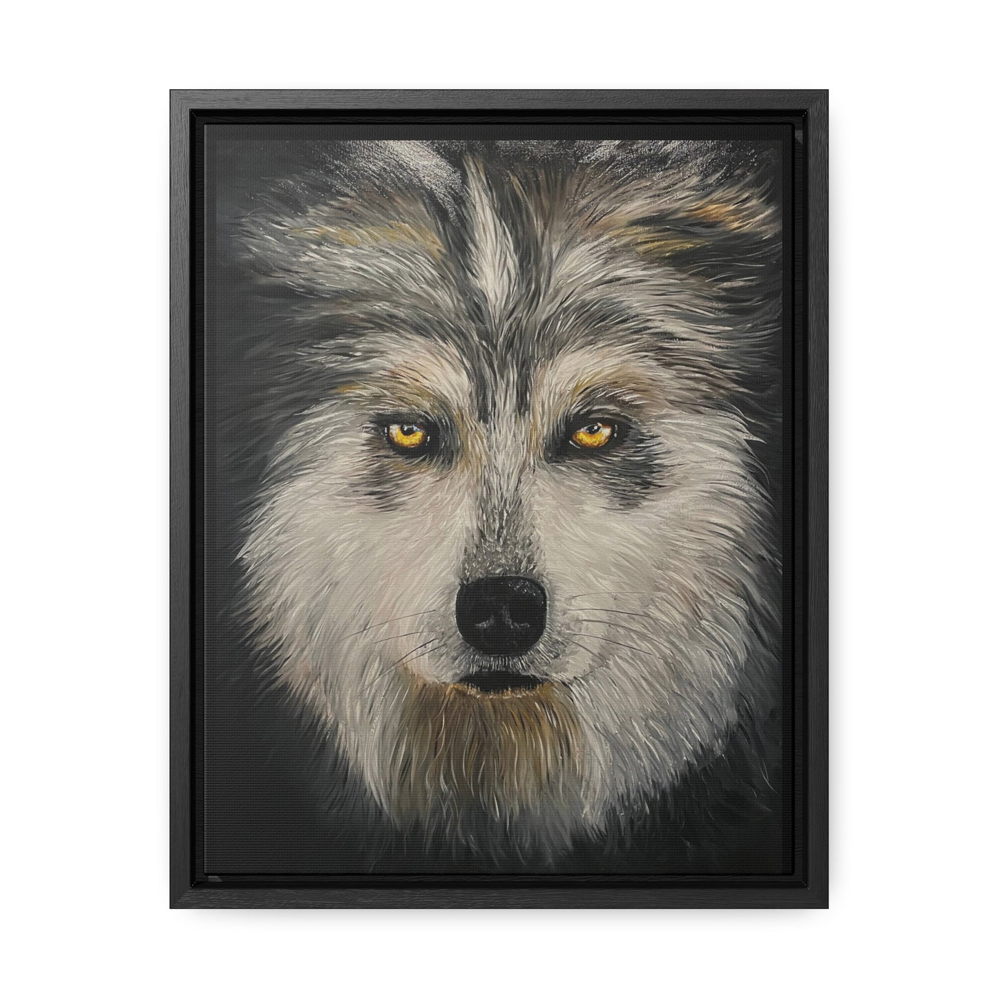 Wolf - Gallery Canvas Wrap with Real Wood Vertical Frame