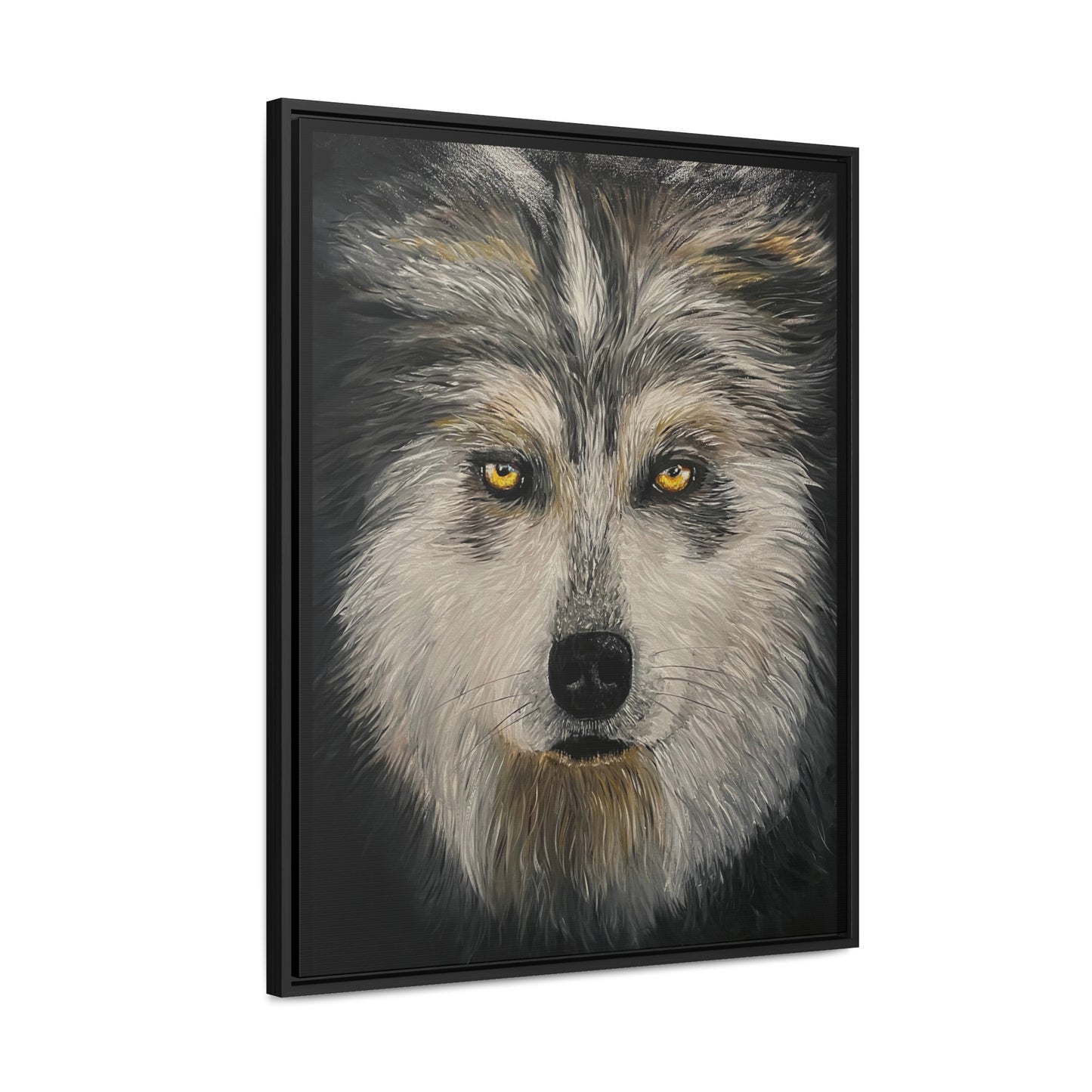 Wolf - Gallery Canvas Wrap with Real Wood Vertical Frame