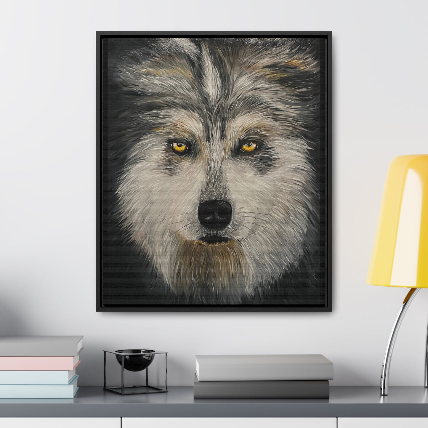 Wolf - Gallery Canvas Wrap with Real Wood Vertical Frame