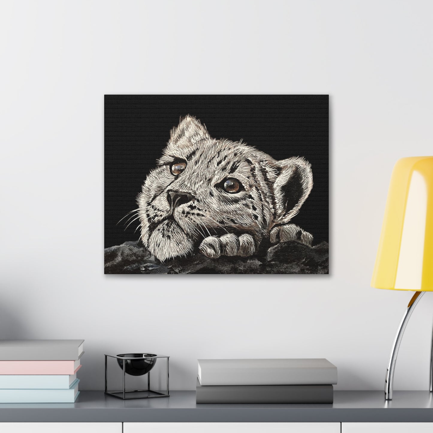 Snow Leopard Cub - Stretched Canvas Print
