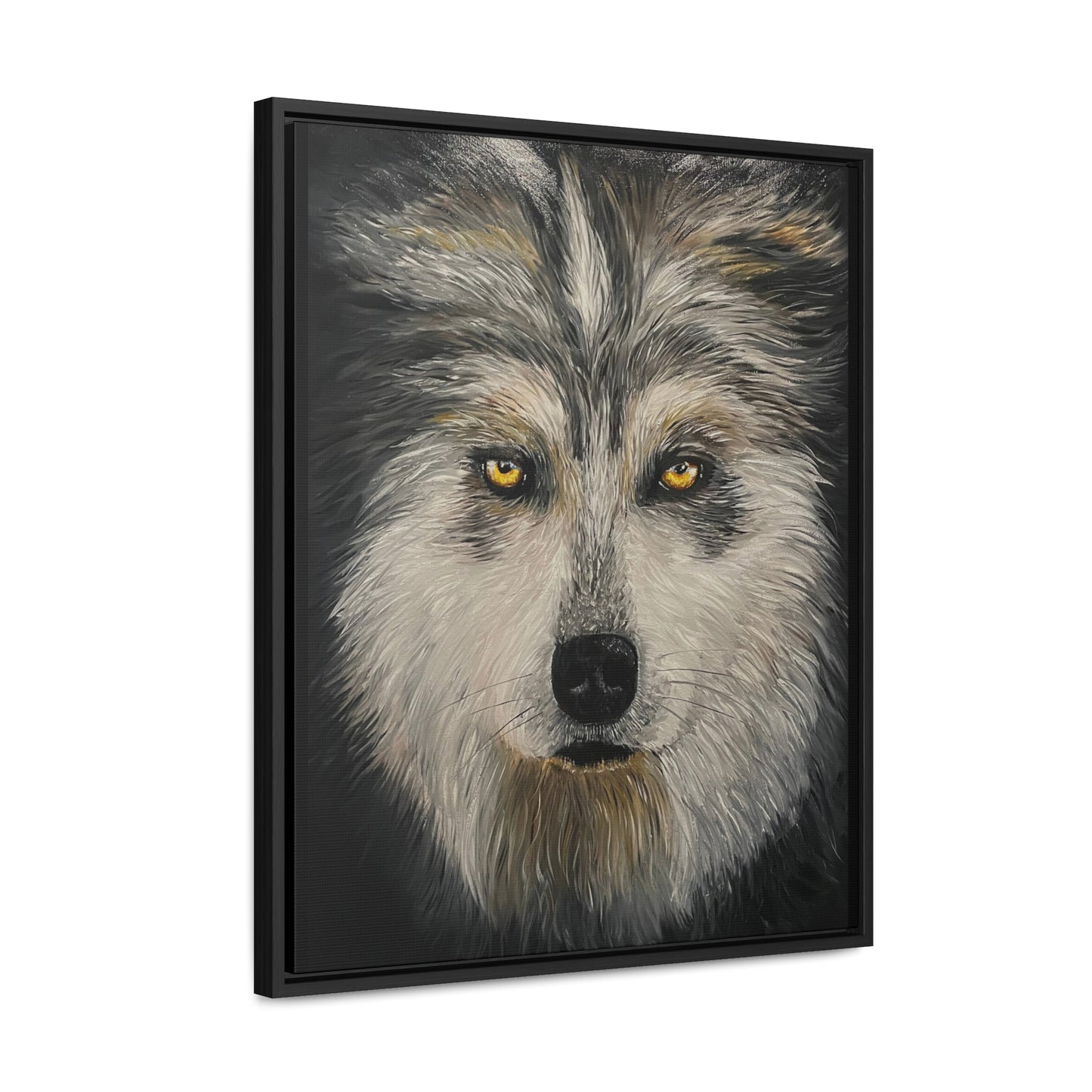 Wolf - Gallery Canvas Wrap with Real Wood Vertical Frame