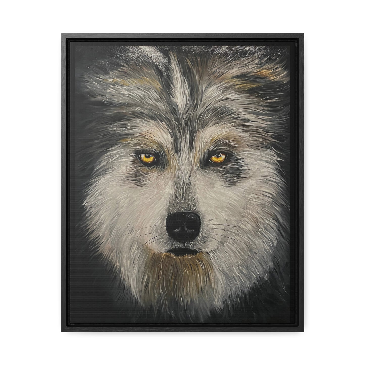 Wolf - Gallery Canvas Wrap with Real Wood Vertical Frame