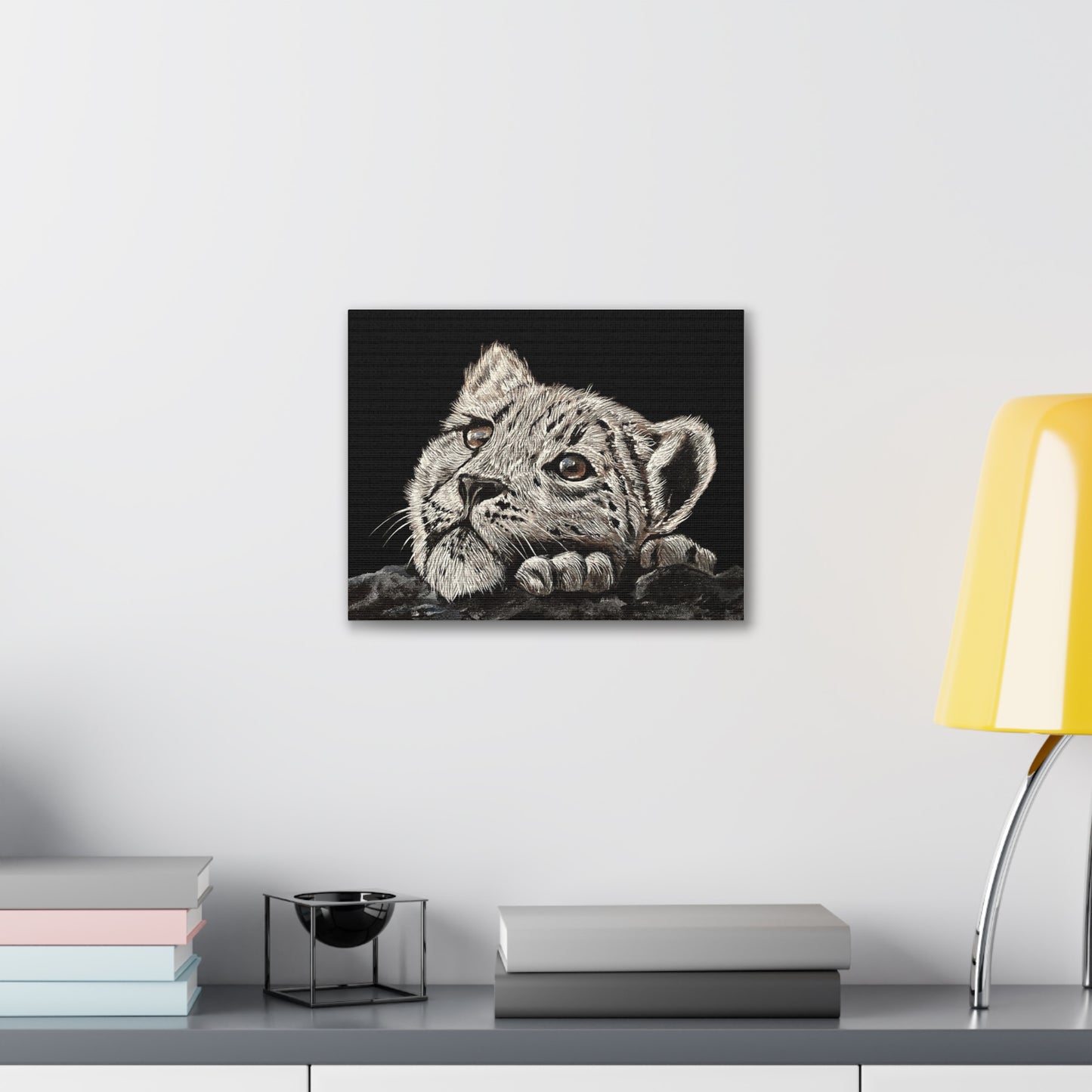 Snow Leopard Cub - Stretched Canvas Print