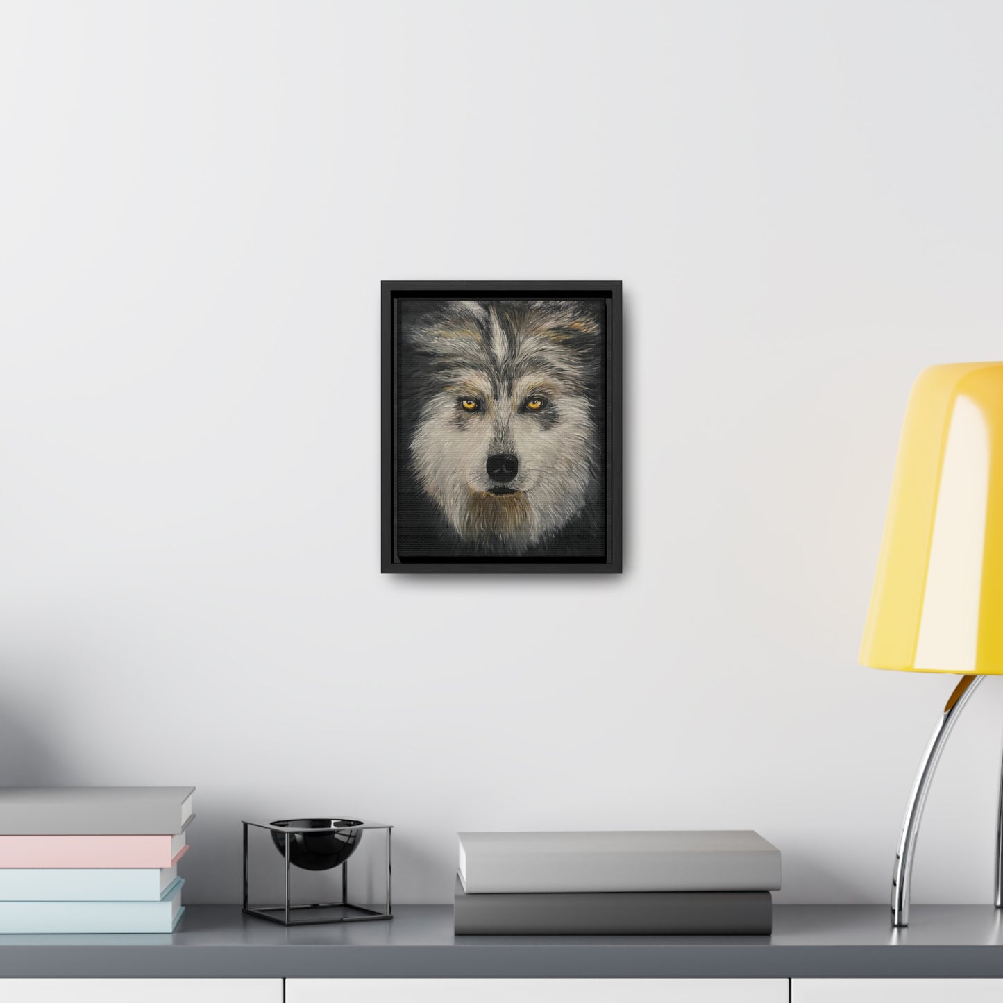Wolf - Gallery Canvas Wrap with Real Wood Vertical Frame