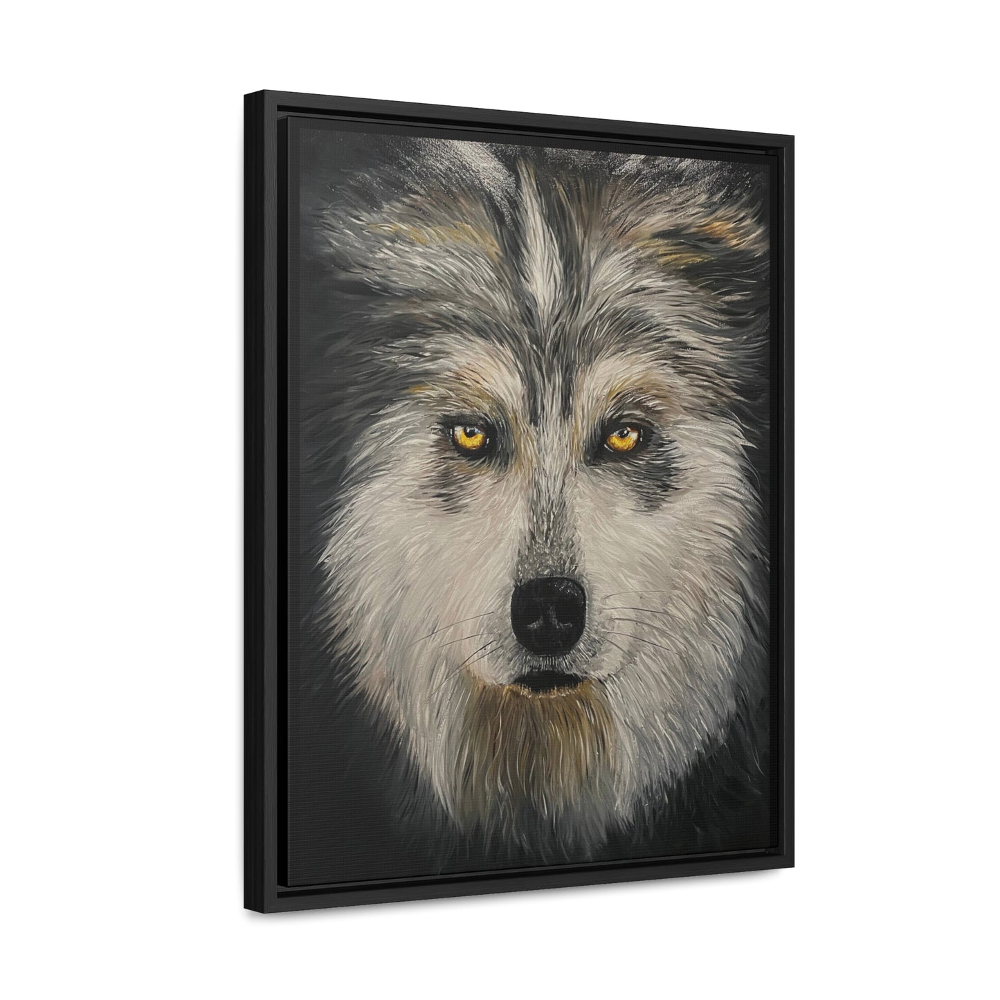 Wolf - Gallery Canvas Wrap with Real Wood Vertical Frame