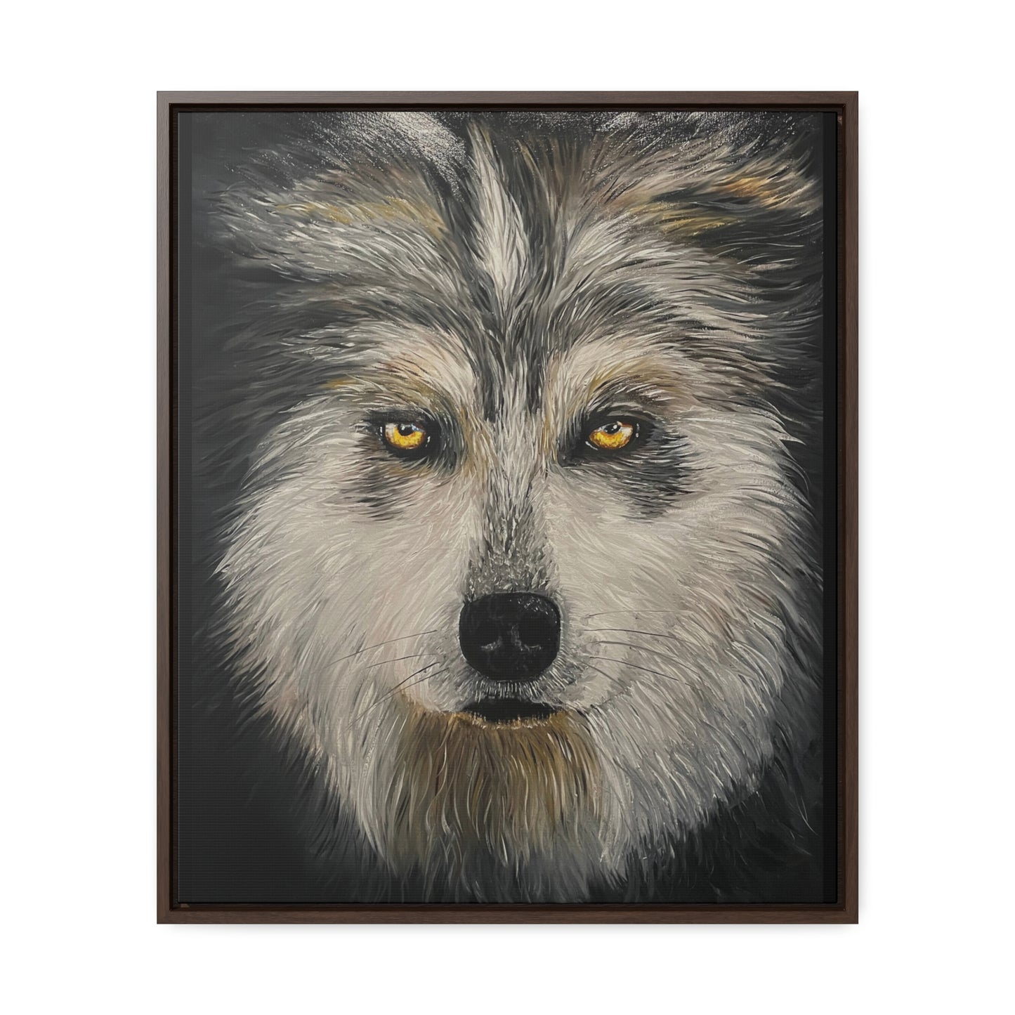 Wolf - Gallery Canvas Wrap with Real Wood Vertical Frame