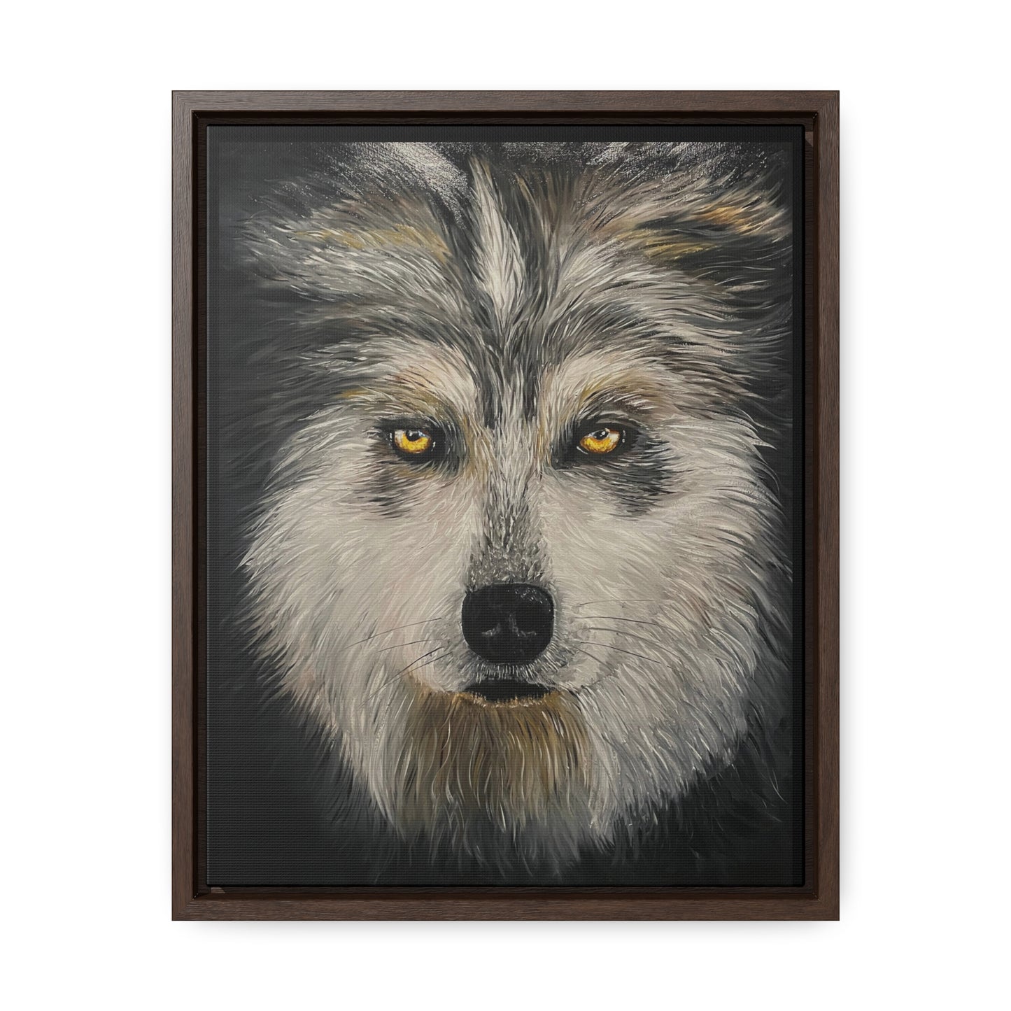 Wolf - Gallery Canvas Wrap with Real Wood Vertical Frame