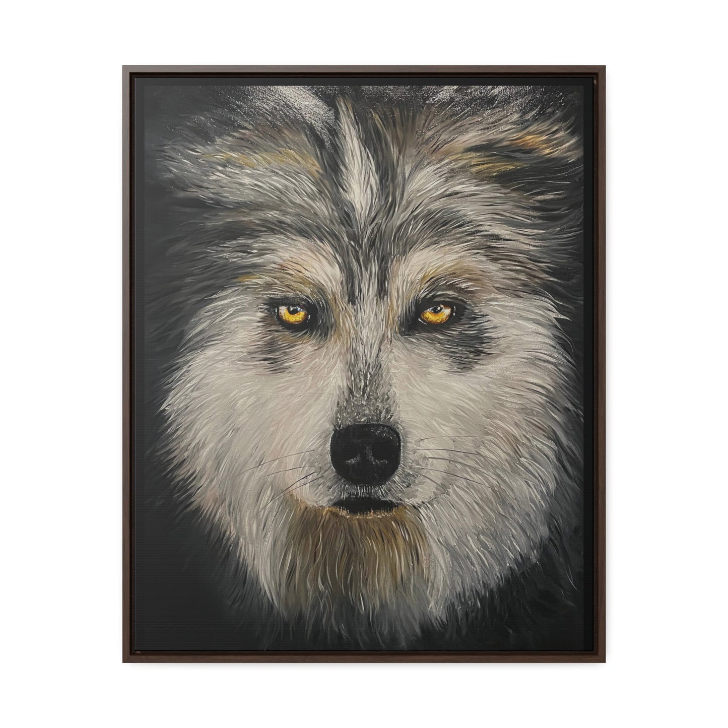 Wolf - Gallery Canvas Wrap with Real Wood Vertical Frame