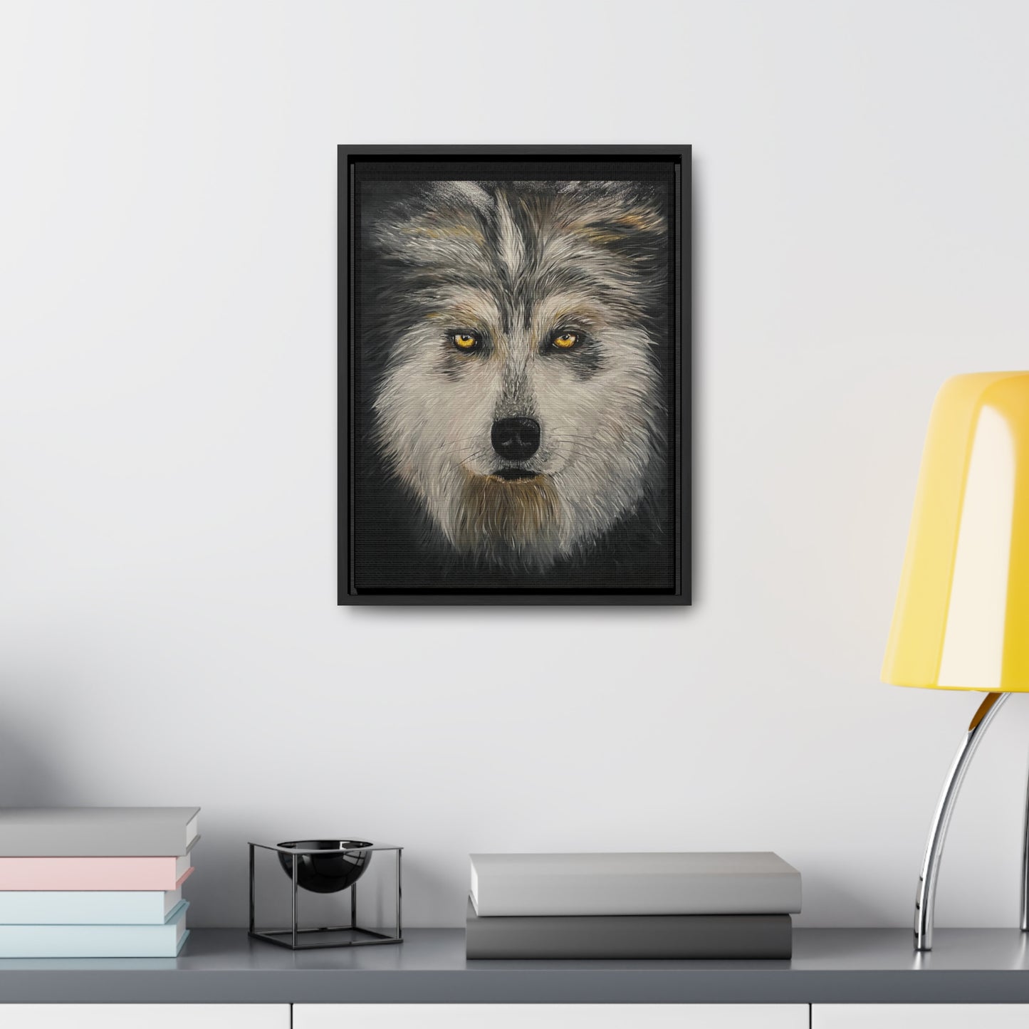 Wolf - Gallery Canvas Wrap with Real Wood Vertical Frame