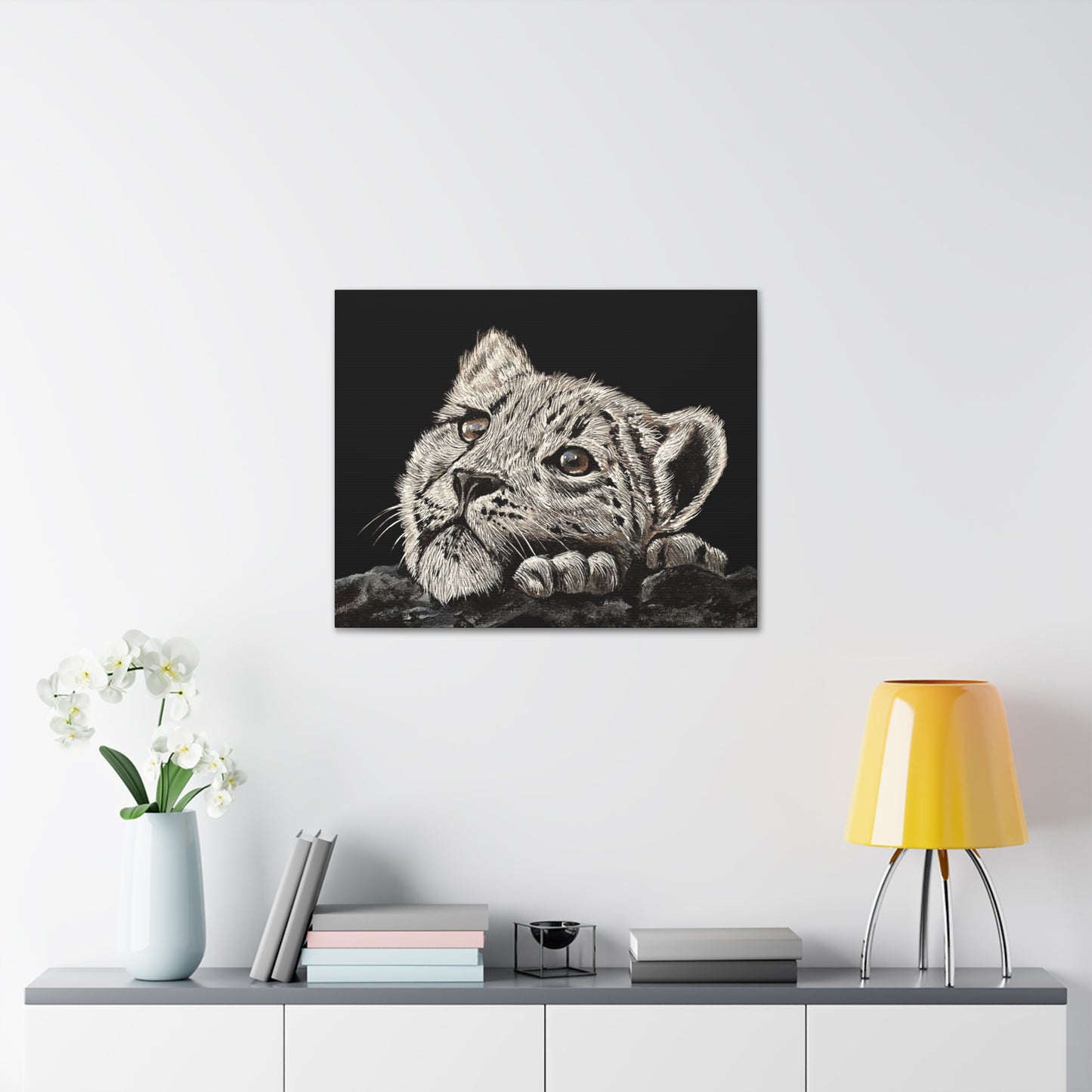 Snow Leopard Cub - Stretched Canvas Print
