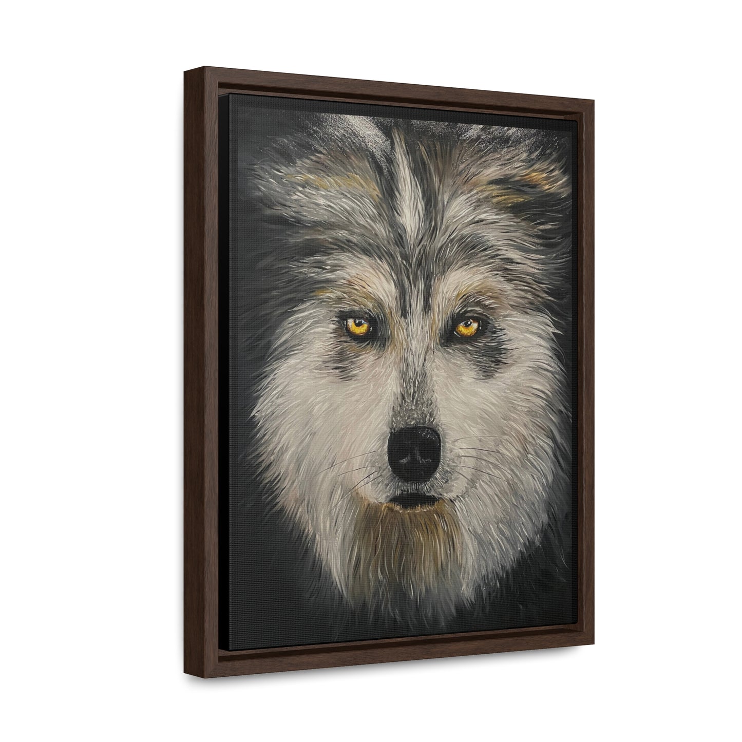 Wolf - Gallery Canvas Wrap with Real Wood Vertical Frame