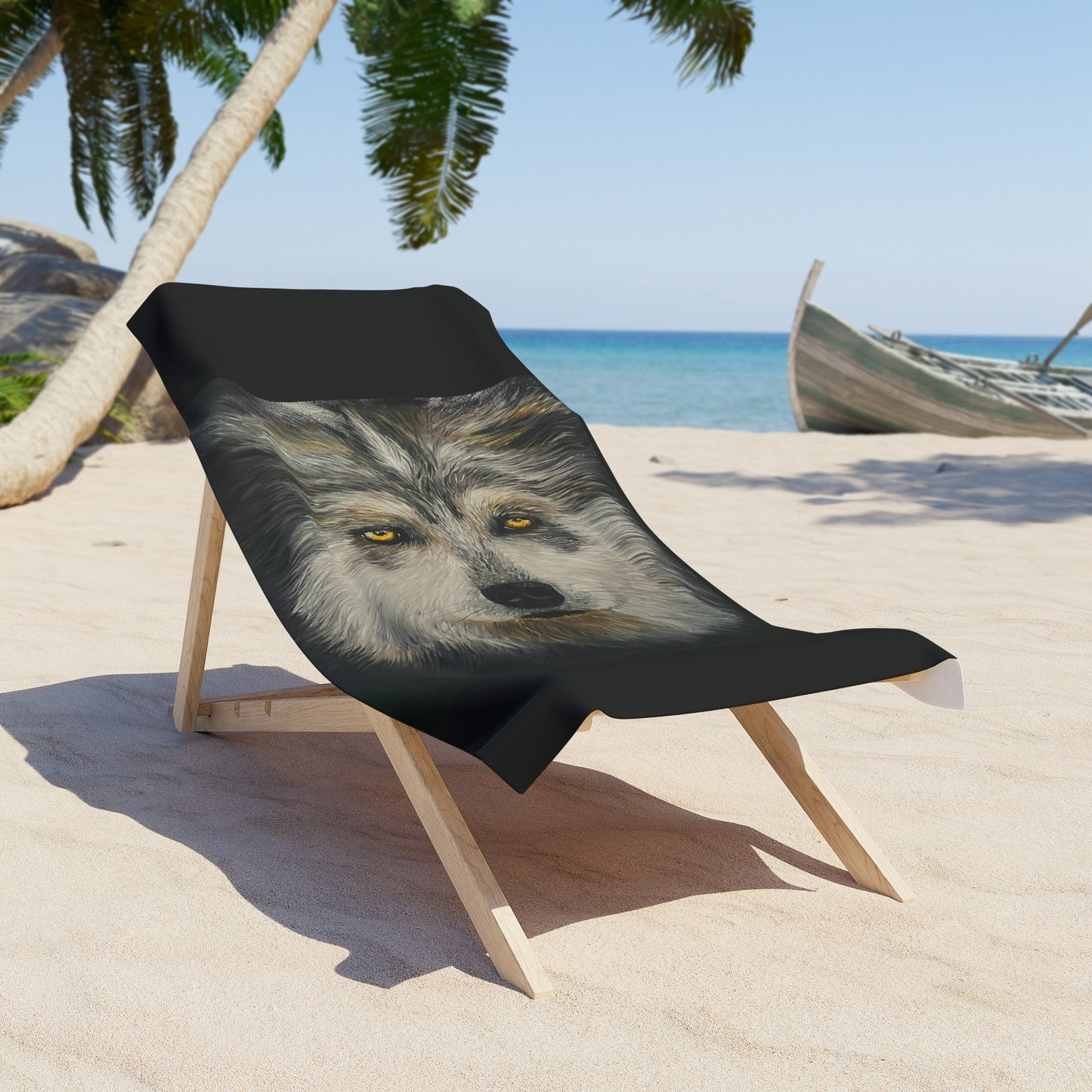 Beach Towel - Luxe Soft - Wolf Art Print