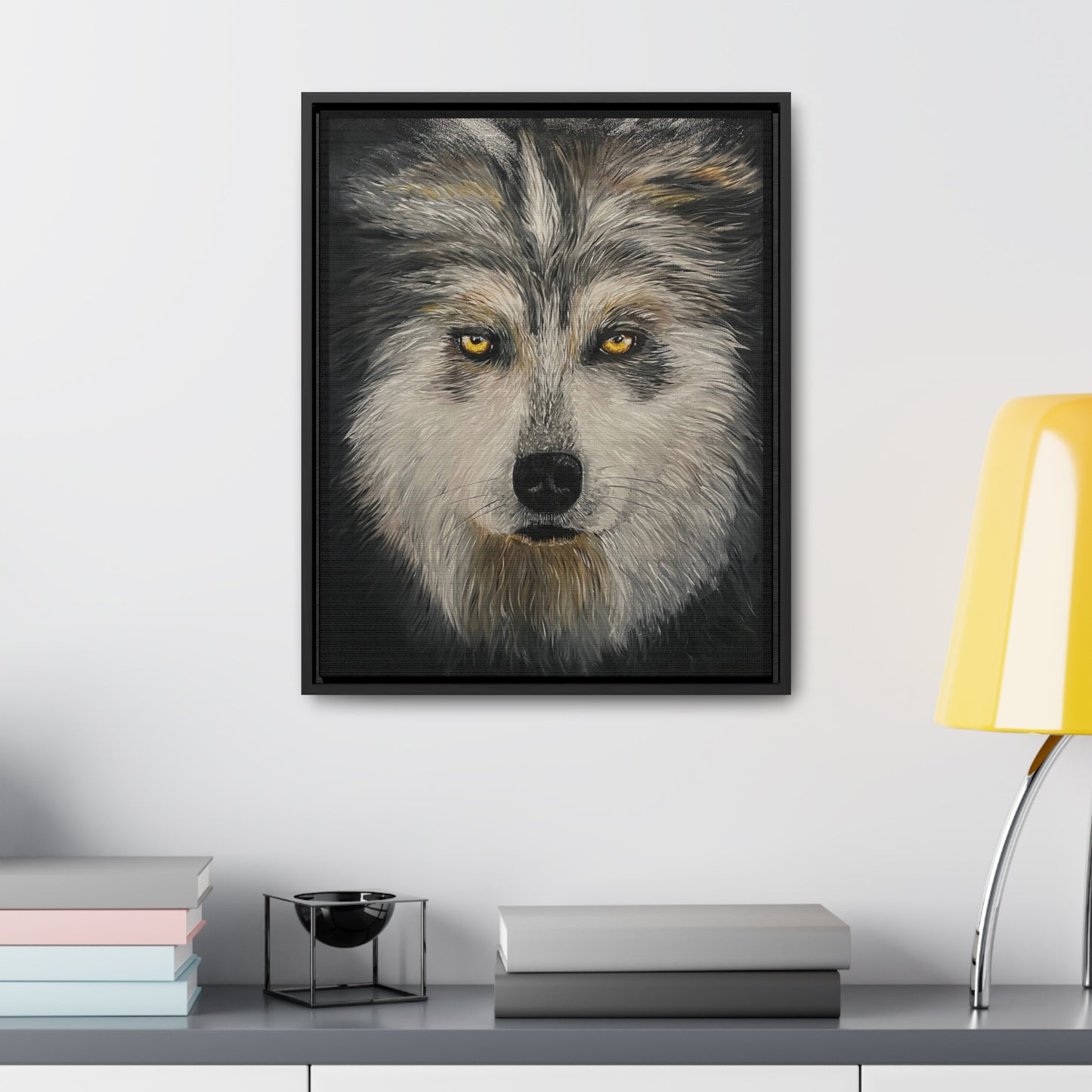 Wolf - Gallery Canvas Wrap with Real Wood Vertical Frame