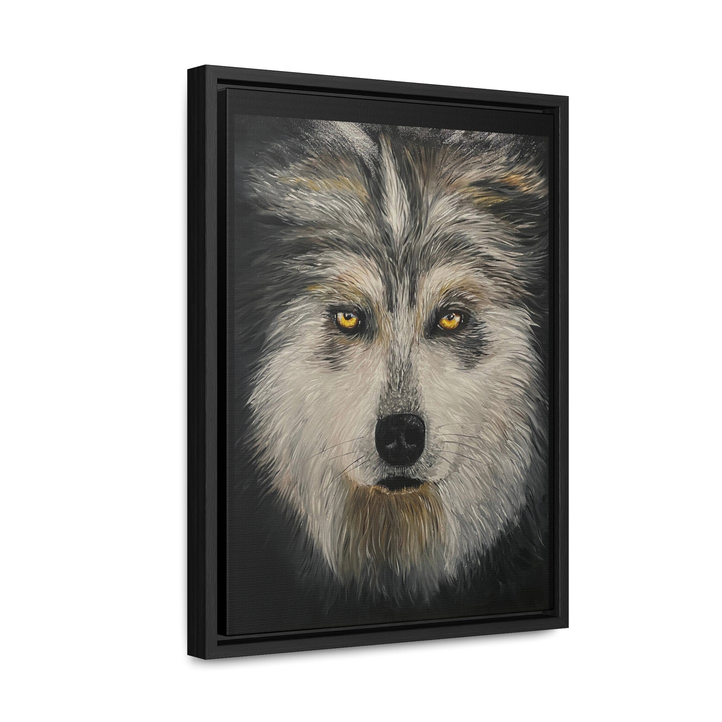 Wolf - Gallery Canvas Wrap with Real Wood Vertical Frame