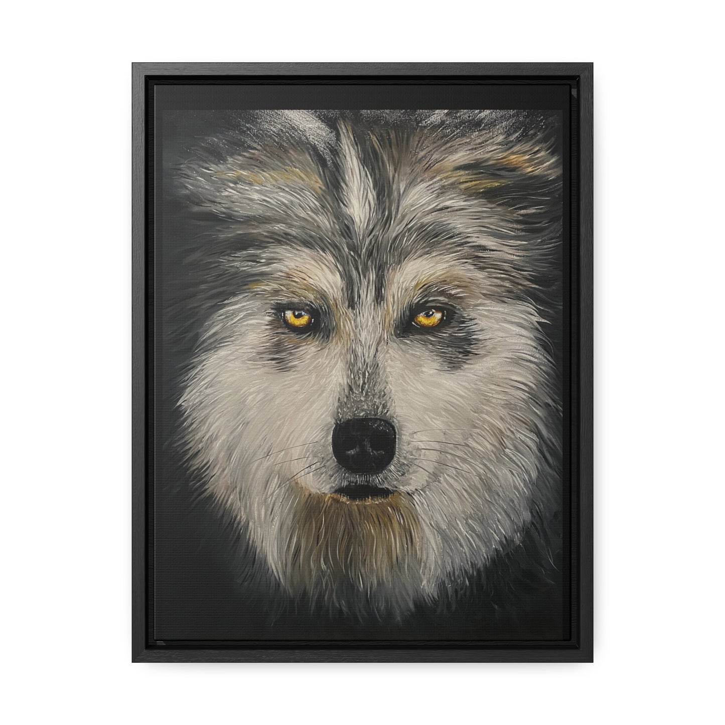 Wolf - Gallery Canvas Wrap with Real Wood Vertical Frame