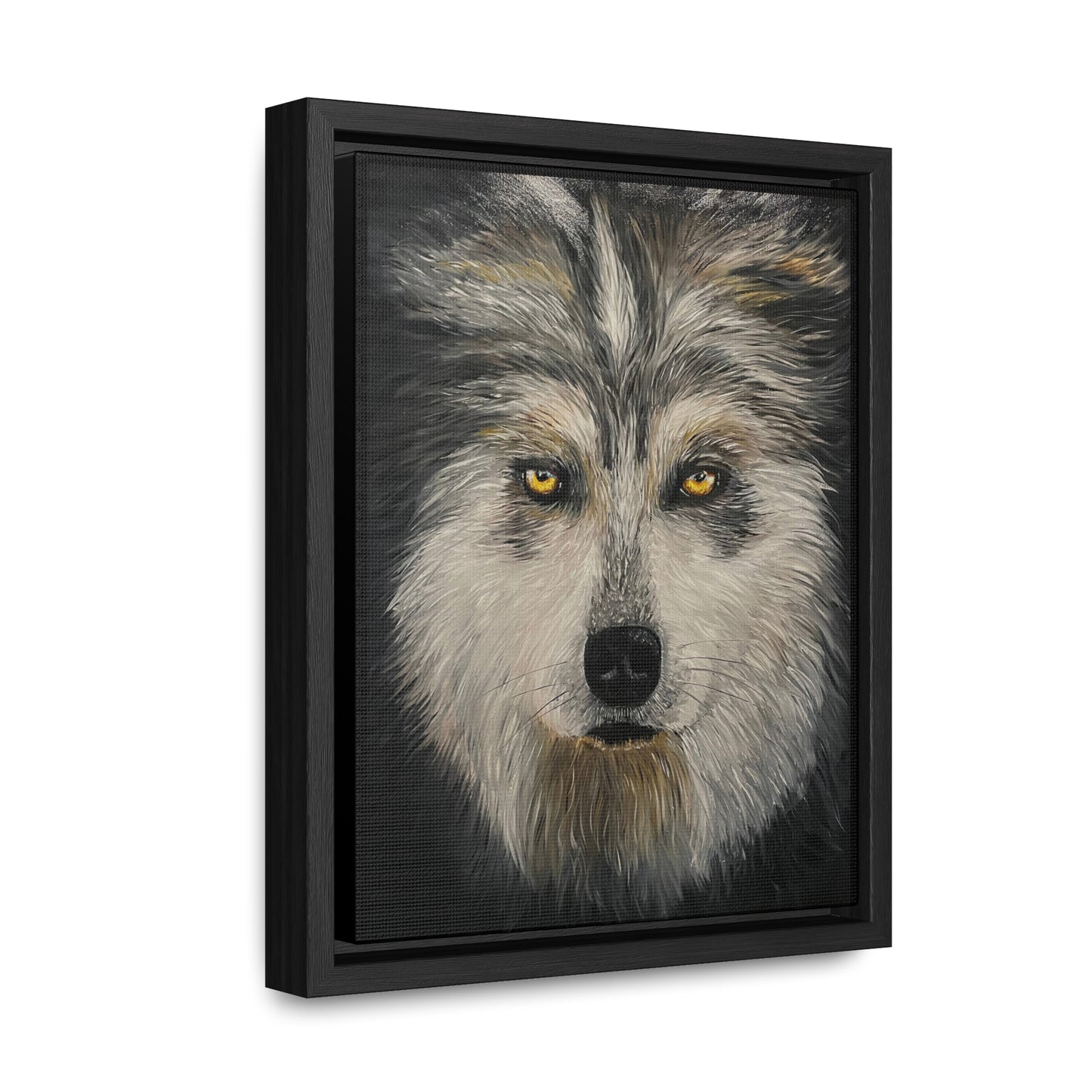 Wolf - Gallery Canvas Wrap with Real Wood Vertical Frame