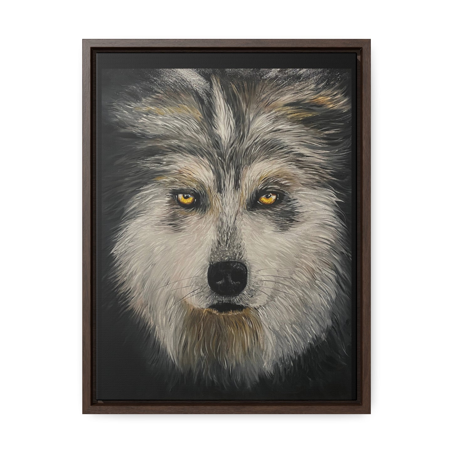 Wolf - Gallery Canvas Wrap with Real Wood Vertical Frame