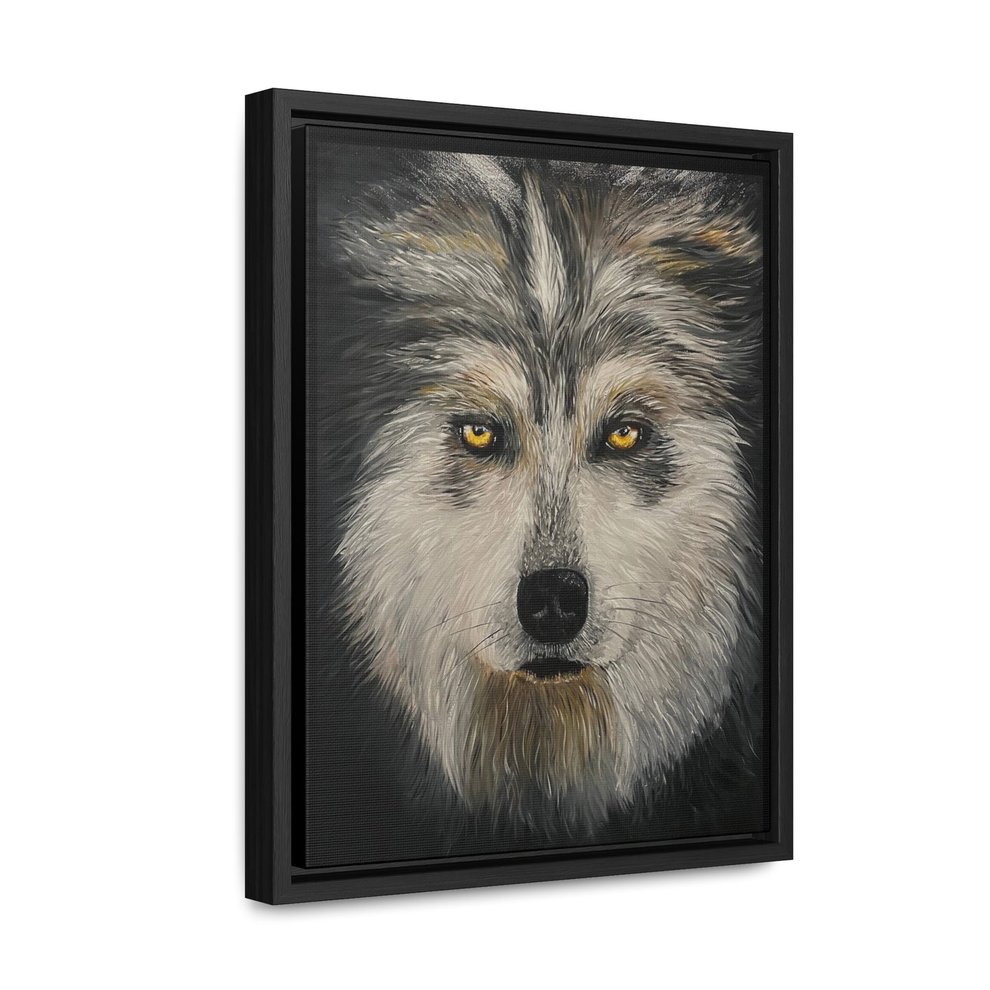 Wolf - Gallery Canvas Wrap with Real Wood Vertical Frame