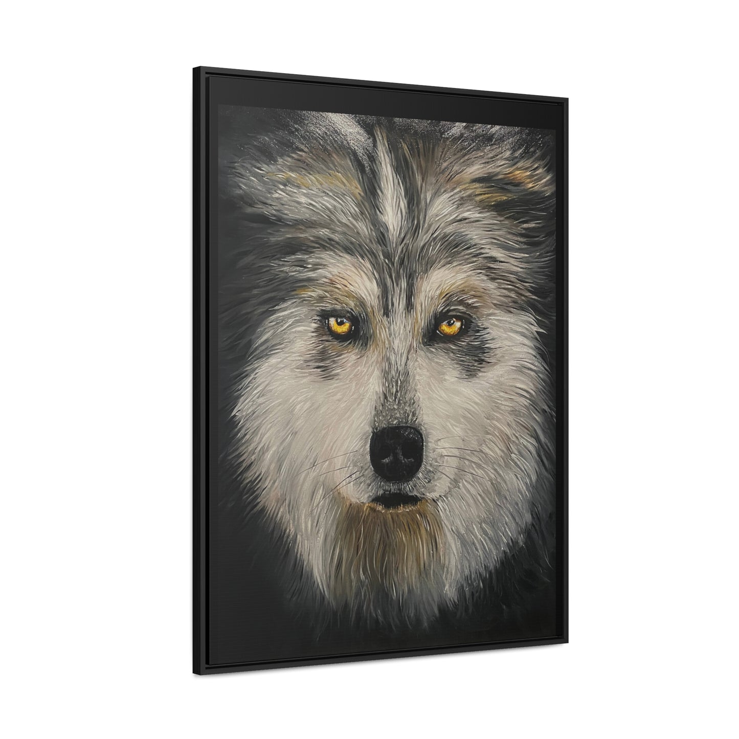 Wolf - Gallery Canvas Wrap with Real Wood Vertical Frame