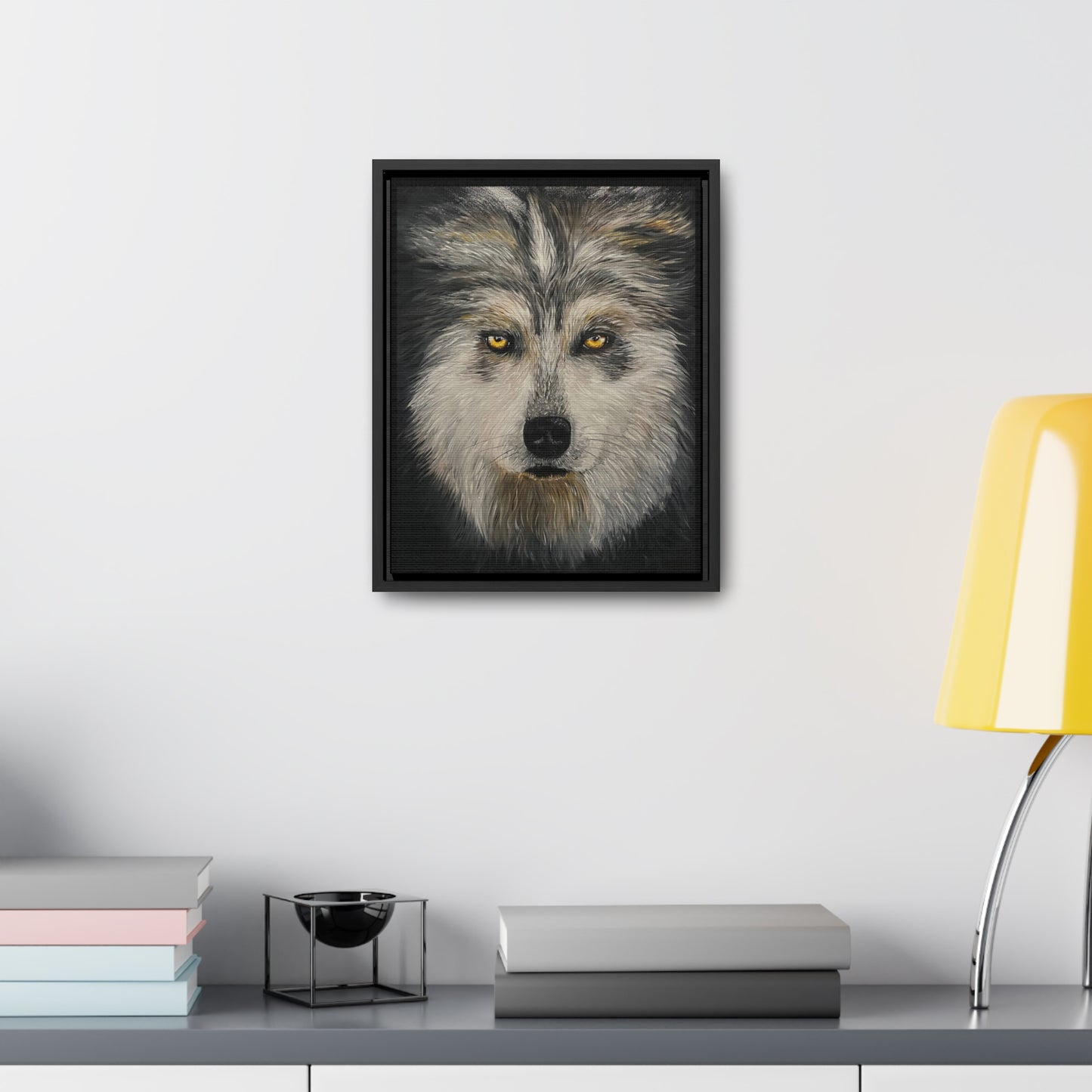Wolf - Gallery Canvas Wrap with Real Wood Vertical Frame