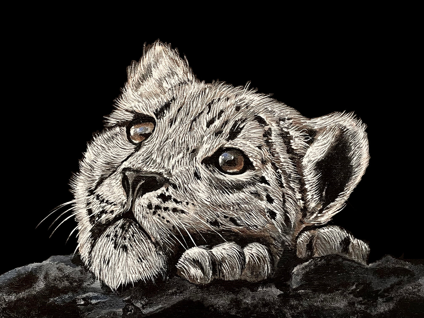 Snow Leopard Cub *Original Oil Painting*