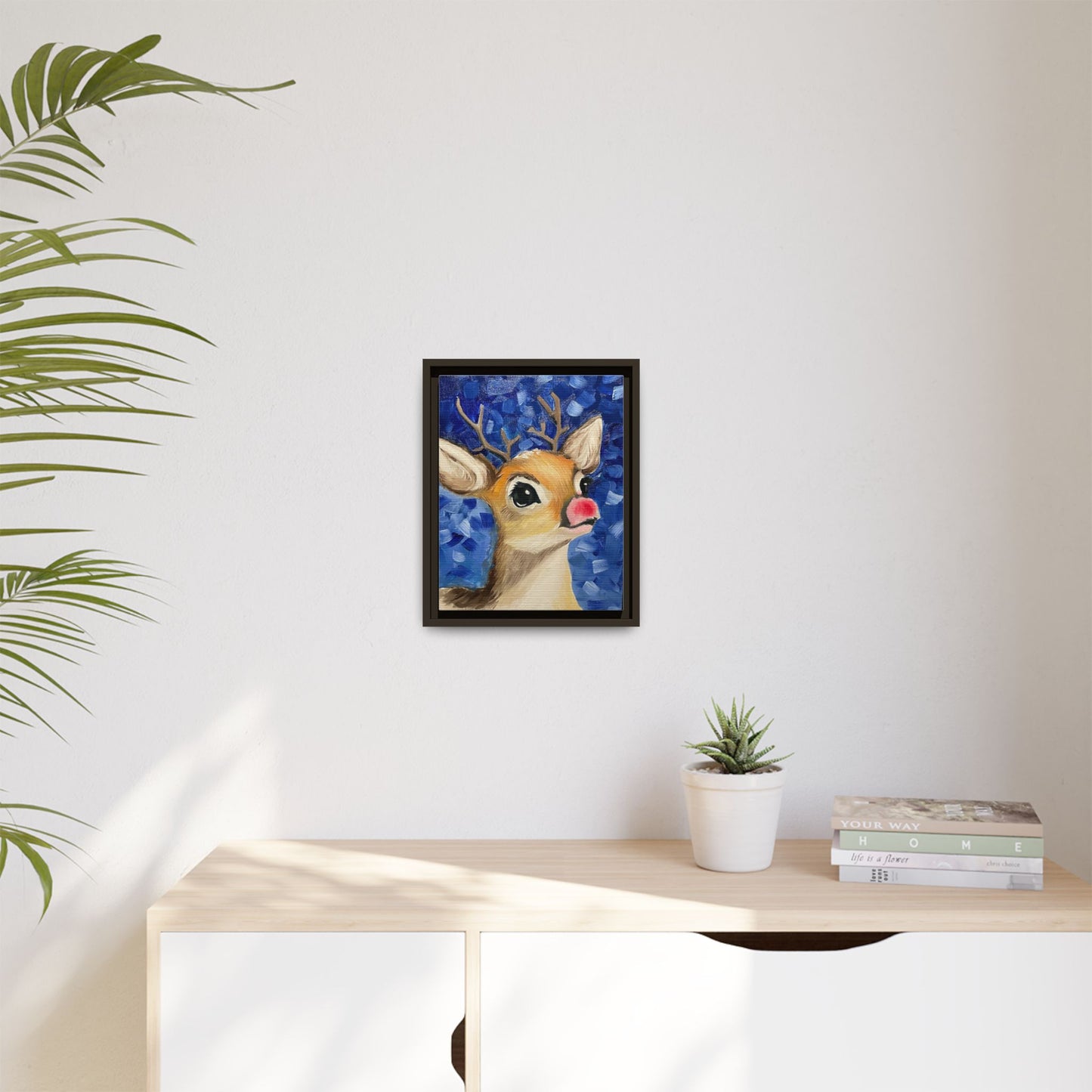 Rudolph Art Print on Matte Canvas - Framed