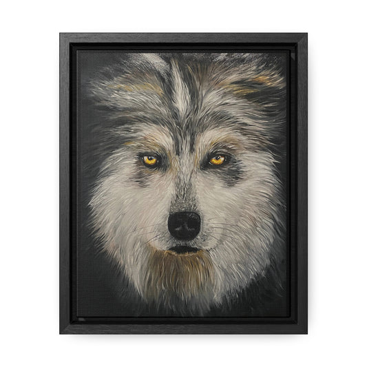 Wolf - Gallery Canvas Wrap with Real Wood Vertical Frame