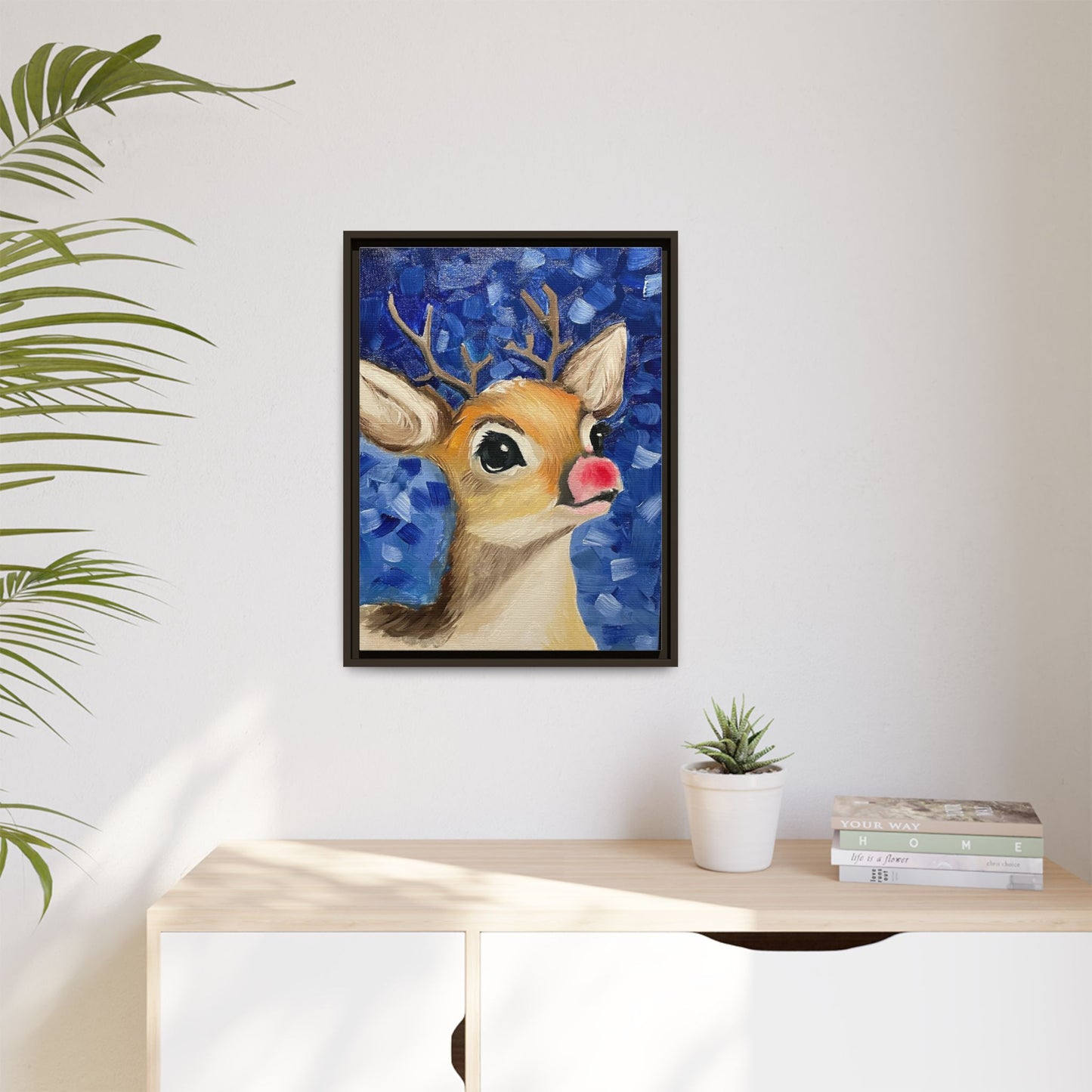 Rudolph Art Print on Matte Canvas - Framed