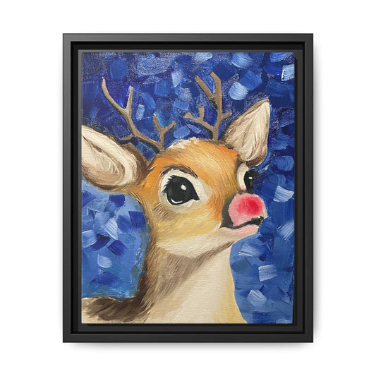 Rudolph Art Print on Matte Canvas - Framed