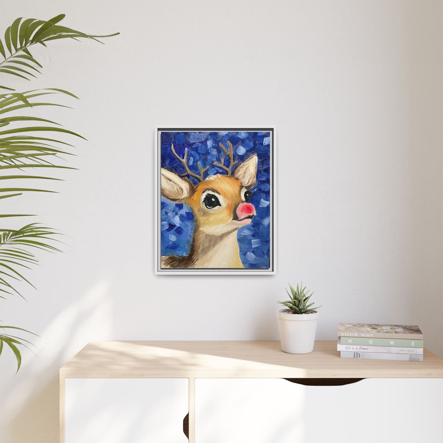 Rudolph Art Print on Matte Canvas - Framed