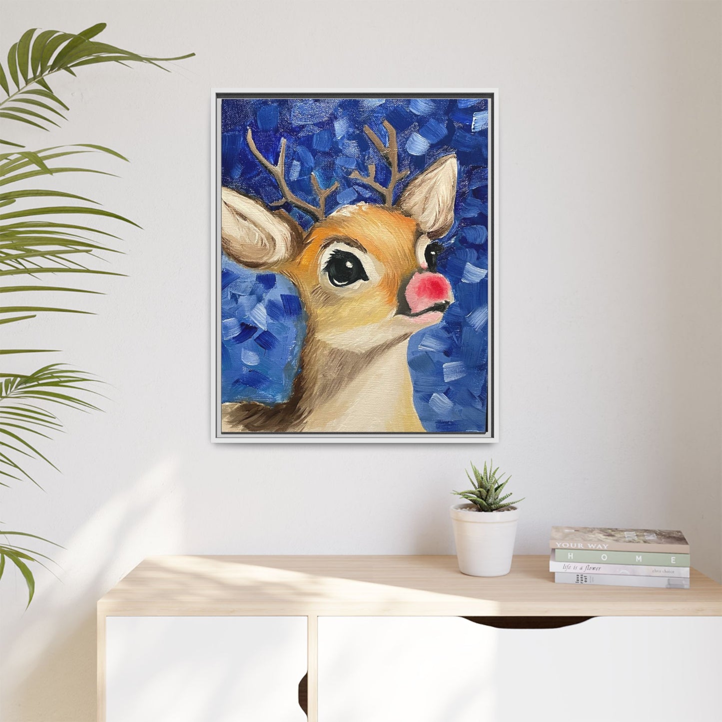 Rudolph Art Print on Matte Canvas - Framed