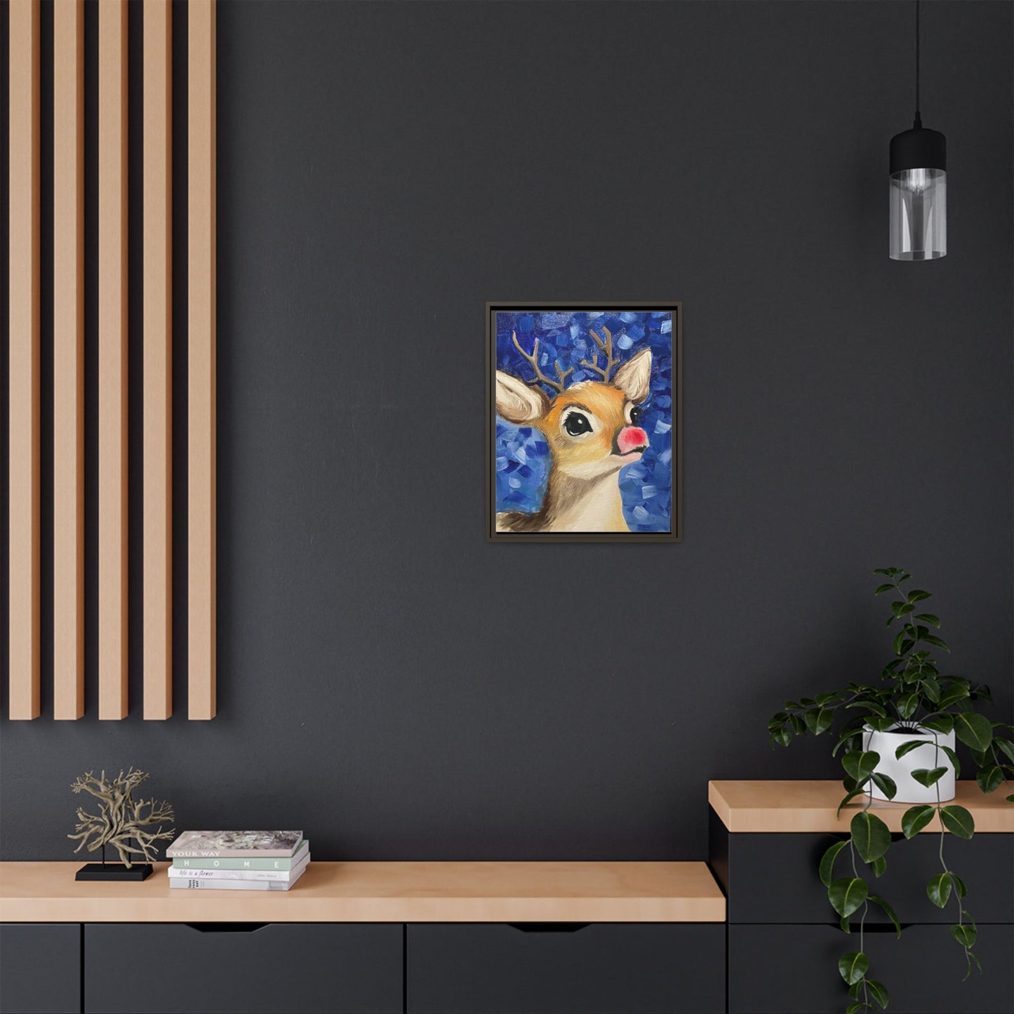 Rudolph Art Print on Matte Canvas - Framed