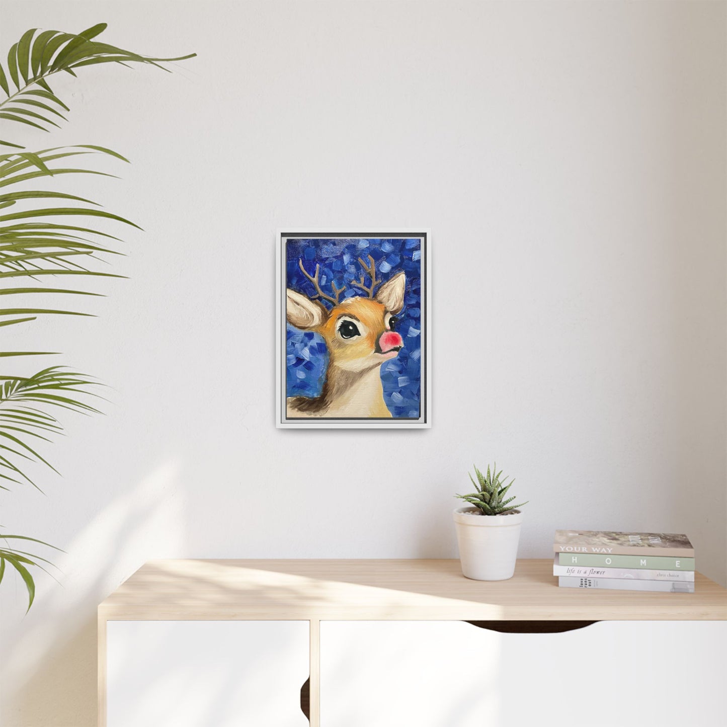 Rudolph Art Print on Matte Canvas - Framed