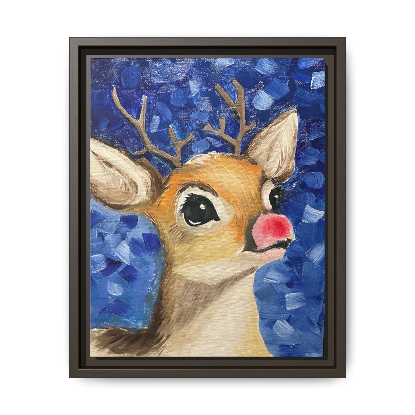 Rudolph Art Print on Matte Canvas - Framed