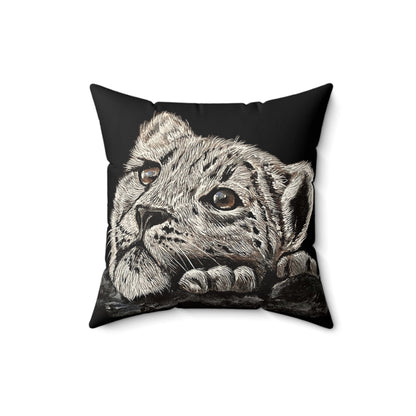 Pillow - Snow Leopard Cub Painting Stylized Art by Bryan Redler Wildlife Series