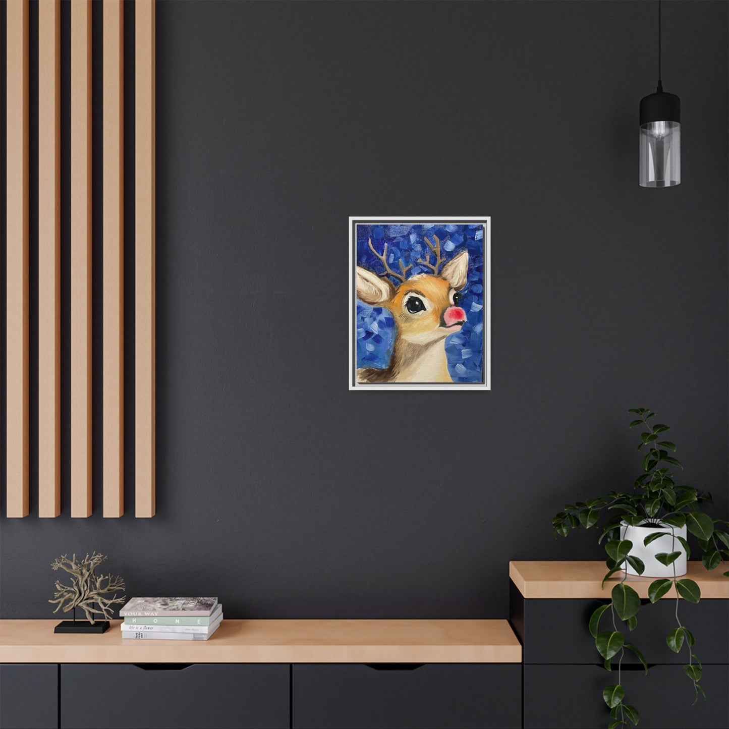 Rudolph Art Print on Matte Canvas - Framed