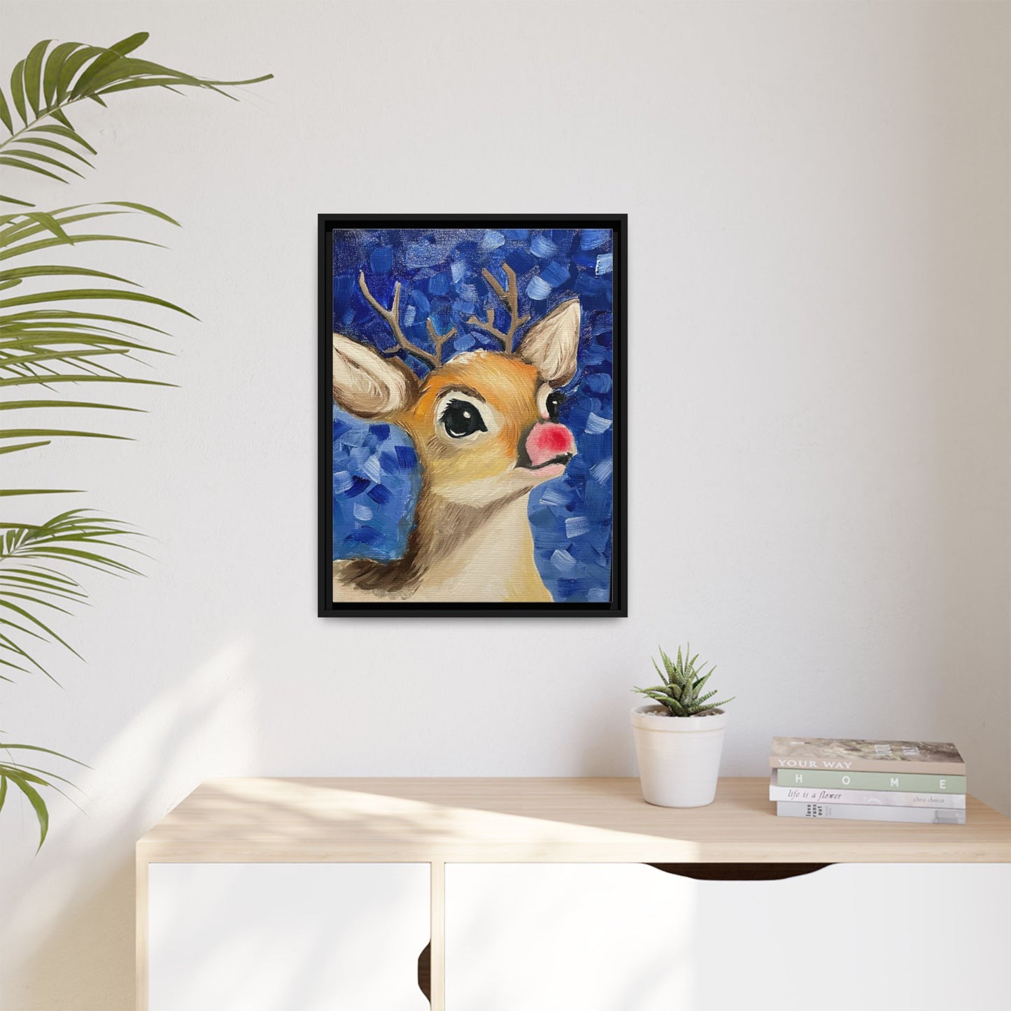 Rudolph Art Print on Matte Canvas - Framed