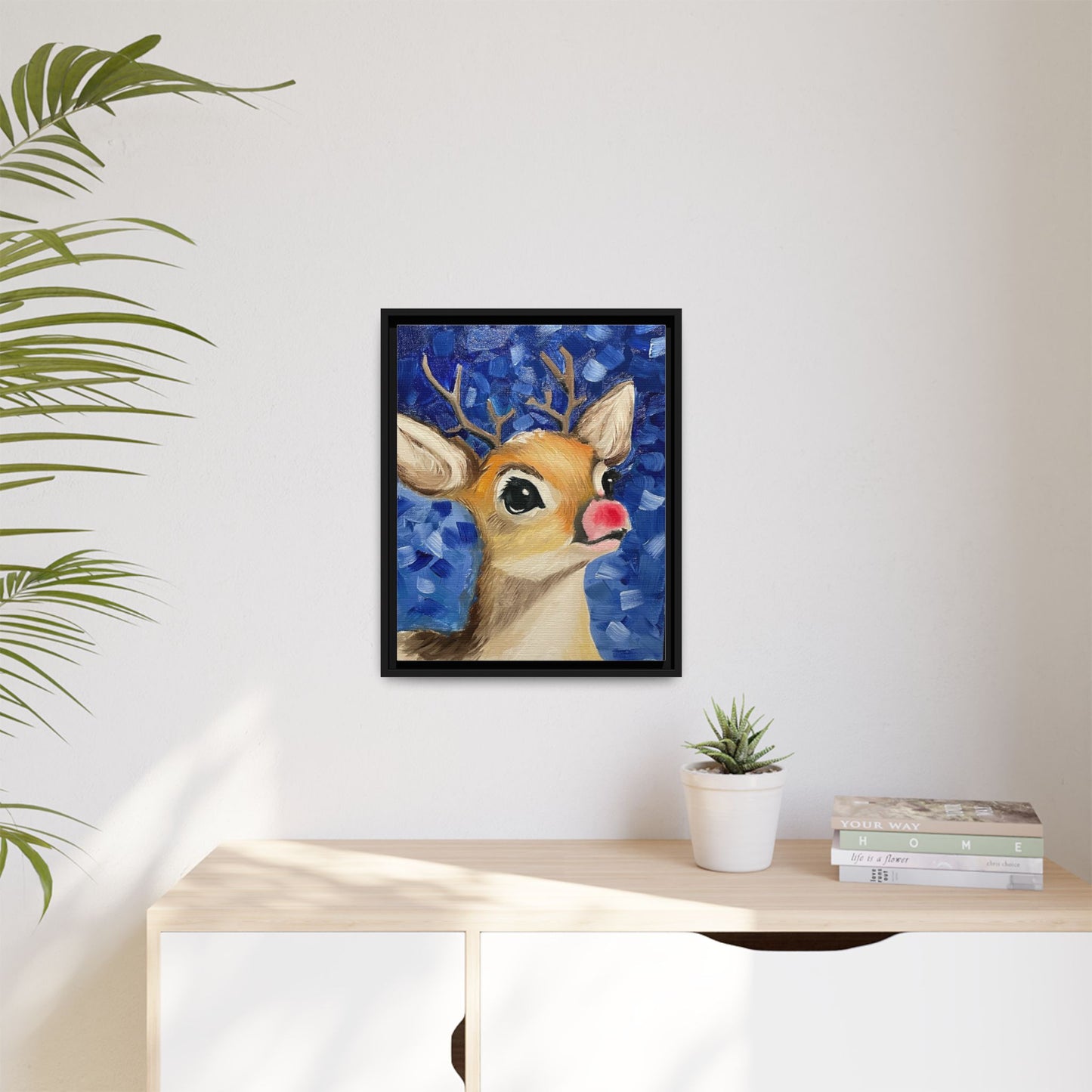 Rudolph Art Print on Matte Canvas - Framed