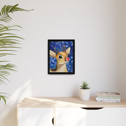 Rudolph Art Print on Matte Canvas - Framed